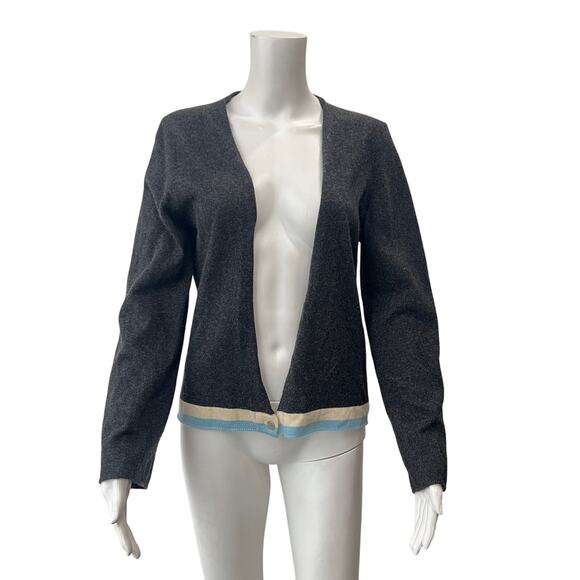 CHANEL 1999A Charcoal Gray Cashmere Wrap Cardigan Sweater Set sz FR 38/6-42/10 - Picture 6 of 16
